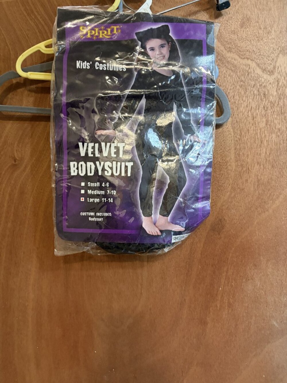 New in package girl's size 11 - 14 Velvet Cat Bodysuit for Halloween Costume by